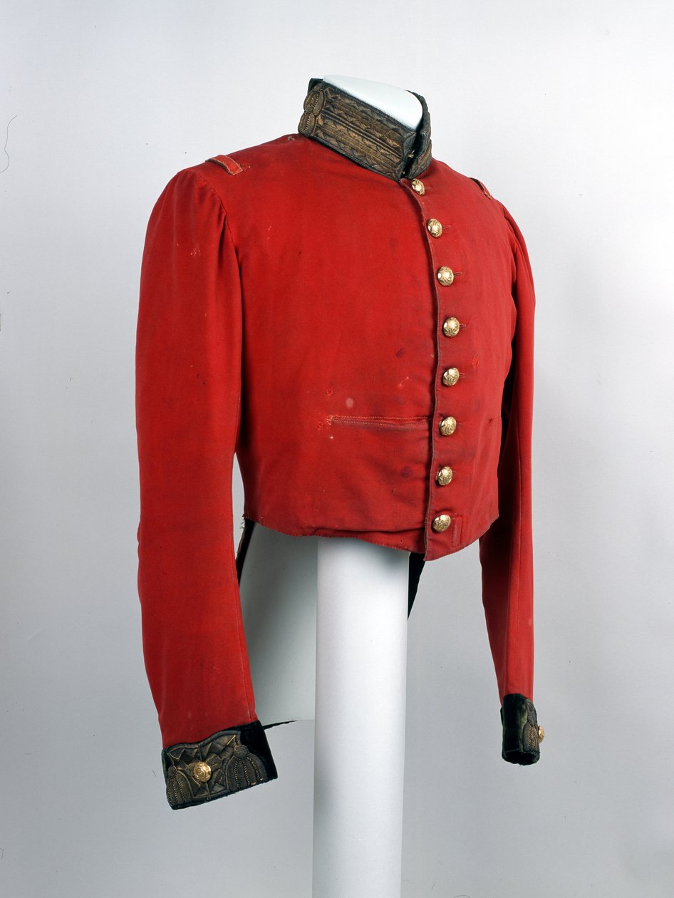 Lyhytpyrstötakki, 5. (Princess Charlotte of Wales) Dragoon Guards, n. 1854 (villakangas, kultalanka ja kirjontakoriste) tekijältä English School