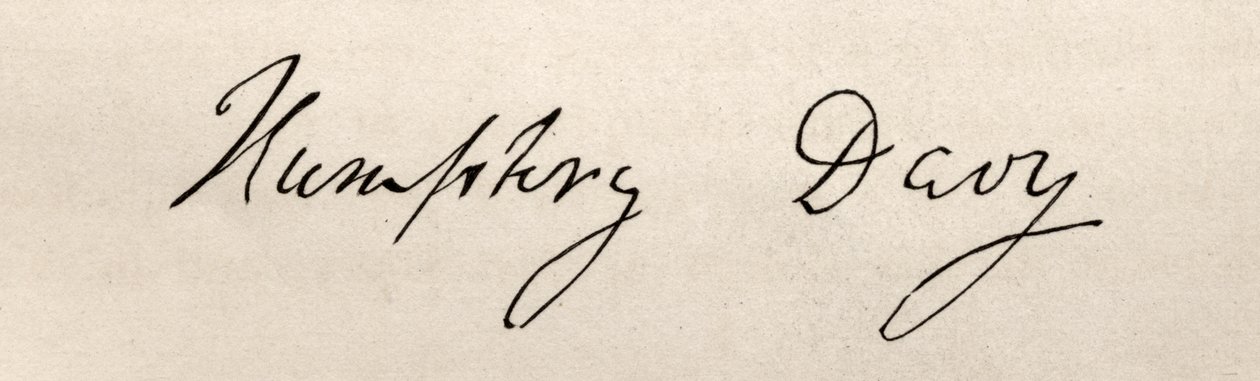 Sir Humphry Davyn (1778-1829) allekirjoitus tekijältä English School