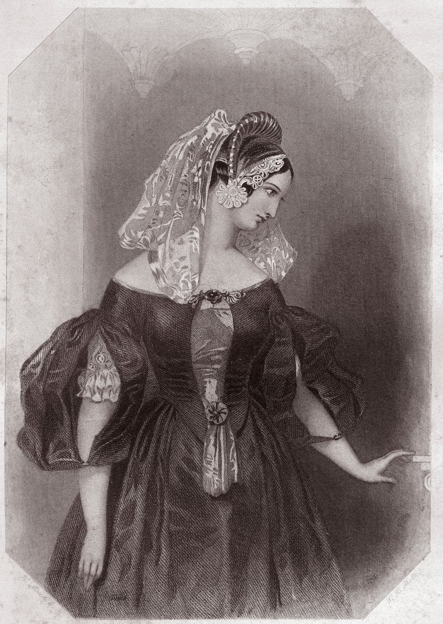 Silvia (The Two Gentlemen of Verone) - "" Gallery of the Women of the Shakespeare, kokoelma 45 vakavaa muotokuvaa varhaisten lontoolaisten taiteilijoiden toimesta, rikastettuna kriittisillä ja kirjallisilla huomautuksilla""" noin 1838 - "" Gallery of the T tekijältä English School