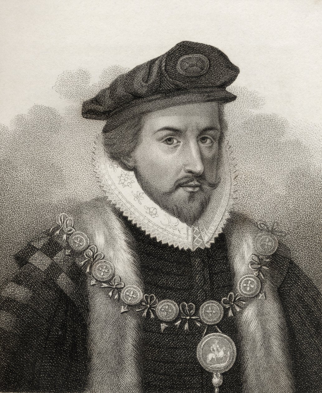 Sir Christopher Hatton, kaiverrus Bocquet, kuvitus 