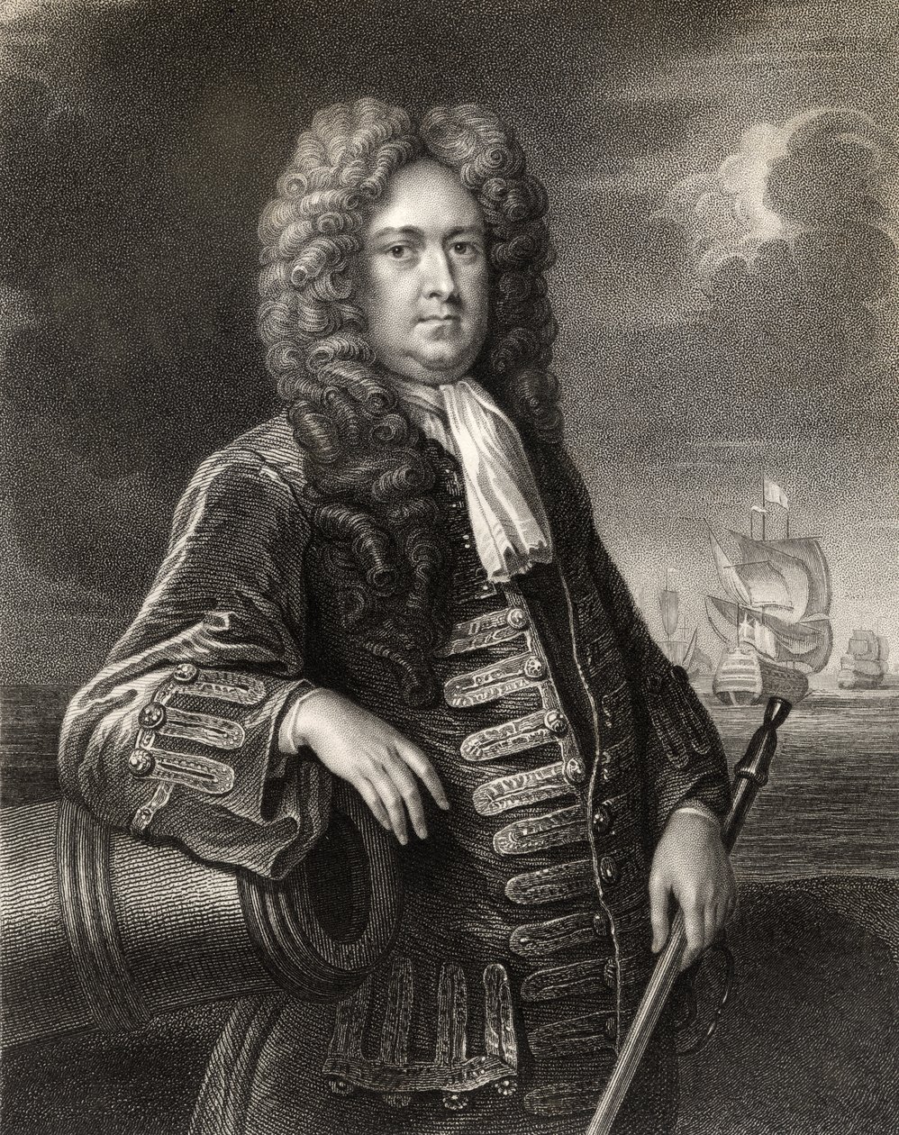 Sir George Rooke, kaiverrettu W. Holl, "The National Portrait Gallery Volume IV" -julkaisusta, julkaistu noin 1820 tekijältä English School