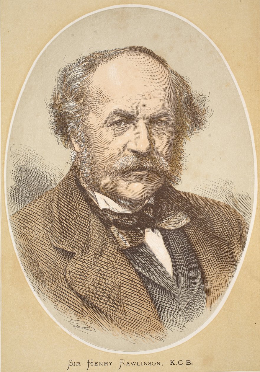 Sir Henry Rawlinson, kuvitus J. Ewing Richien David Livingstonen elämän ja löytöjen kuvapainoksesta, pub. kirjoittanut A. Fullarton & Co., 1876 tekijältä English School