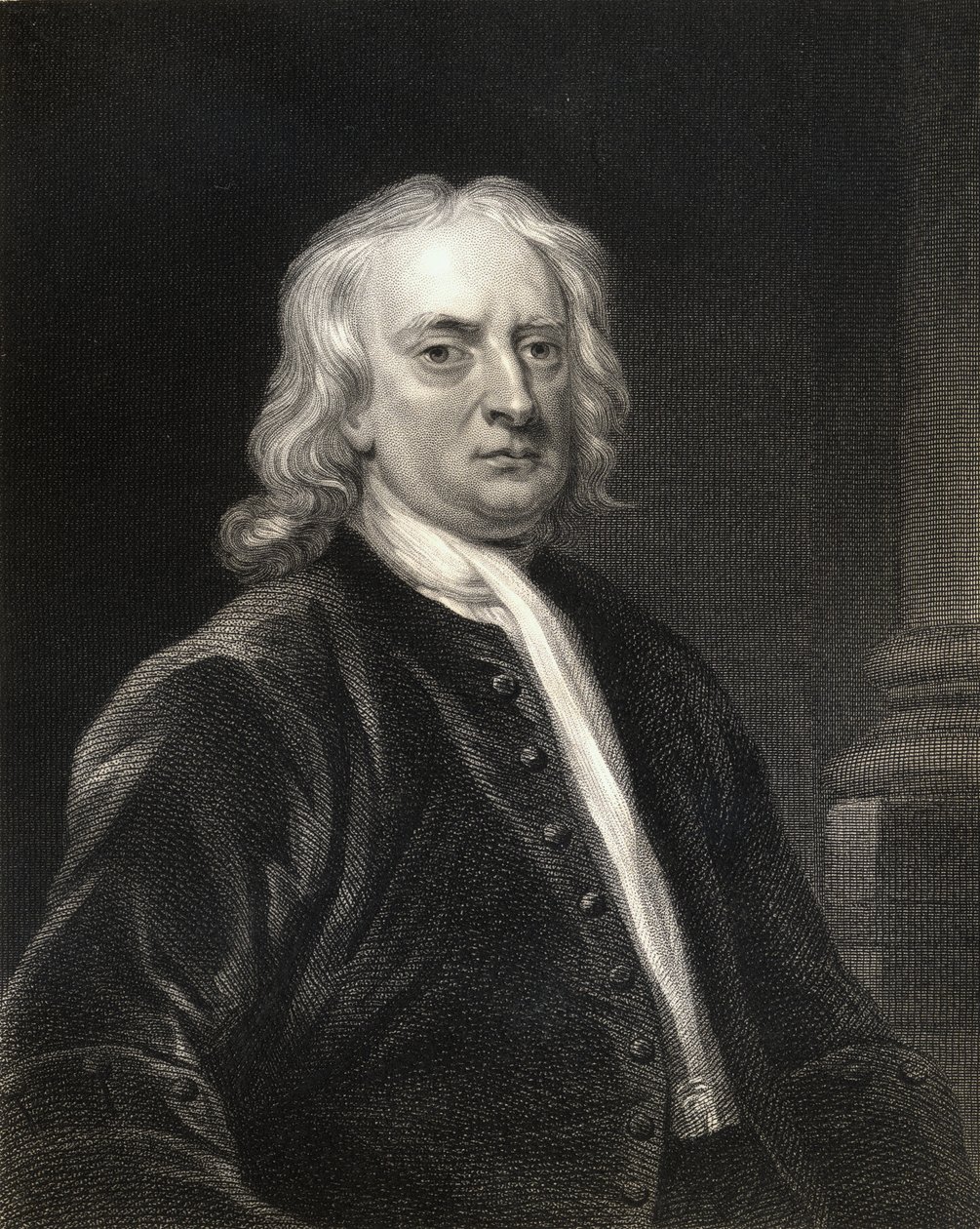 Sir Isaac Newton (1642-1727) Gallery of Portraitsista, julkaistiin vuonna 1833 tekijältä English School