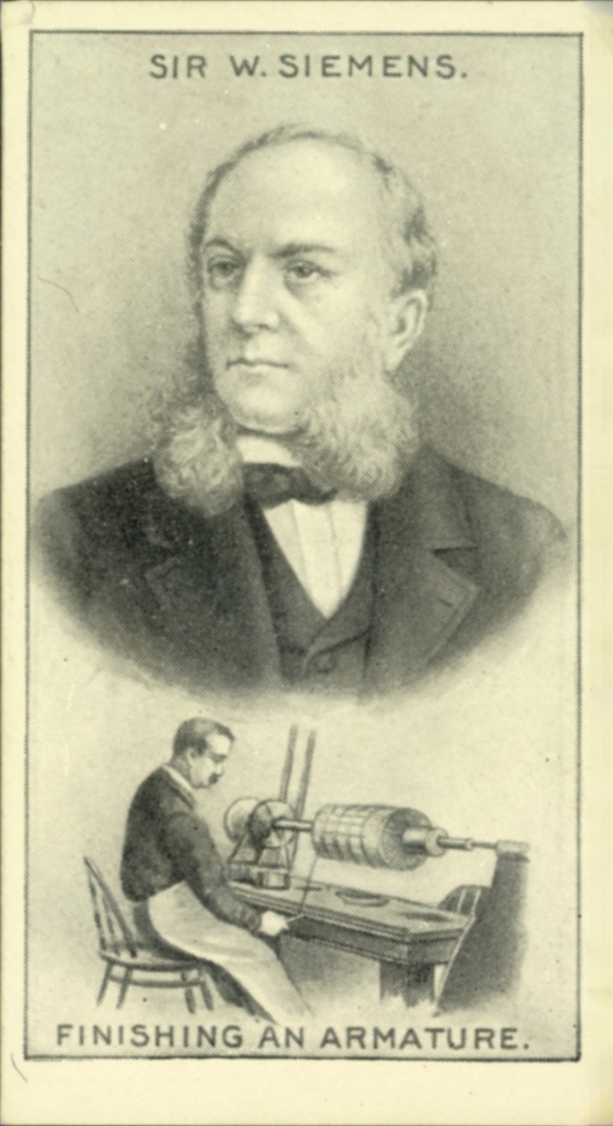 Sir W Siemens, ankkurin viimeistely (litografia) tekijältä English School