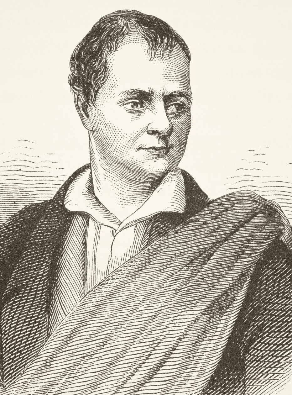 Sir Walter Scott, William Hickman Smith Aubreyn (1858-1916) teoksesta The National and Domestic History of England, julkaistu Lontoossa, noin 1890 tekijältä English School