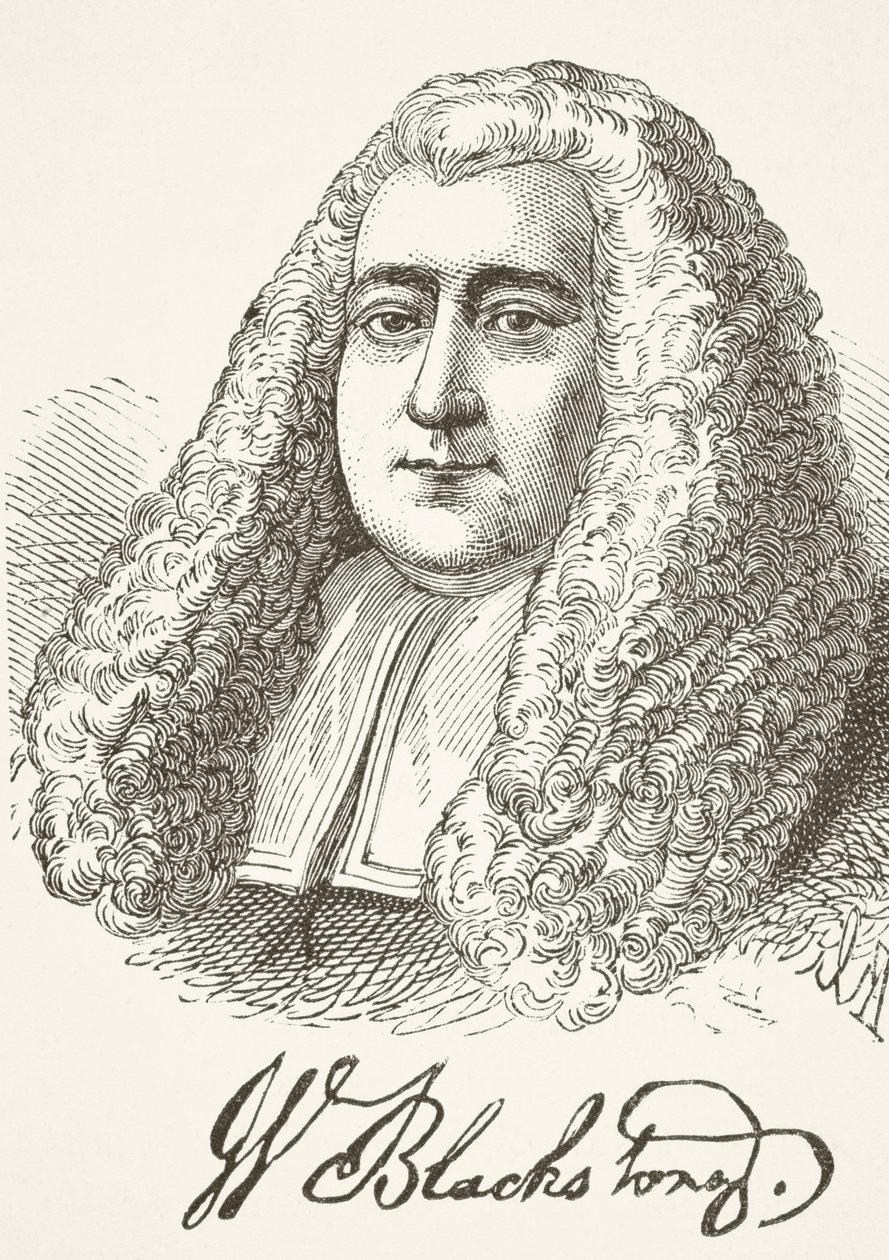 Sir William Blackstone, William Hickman Smith Aubreyn (1858-1916) teoksesta The National and Domestic History of England, julkaistu Lontoossa, noin 1890 tekijältä English School