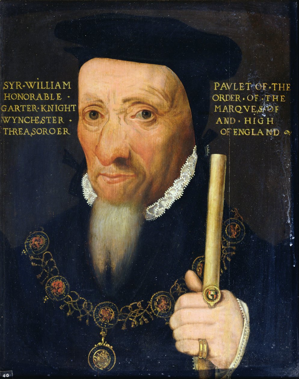 Sir William Paulet (1474/5-1572) Winchesterin ensimmäinen markiisi (öljy paneelissa) tekijältä English School