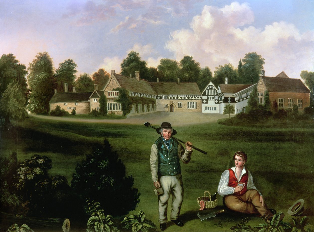 Smithills Hall etelästä, 1820 tekijältä English School