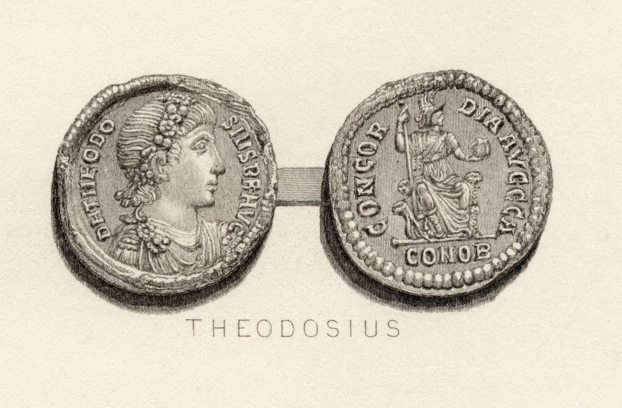 Solidus-kolikko Theodosius Suuren ajalta tekijältä English School