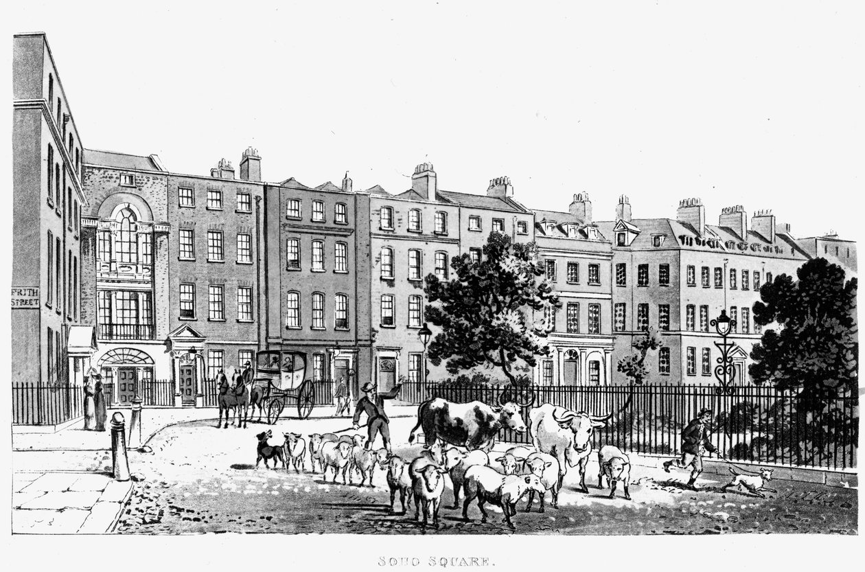 Soho Squaren lounaiskulma, 1816 tekijältä English School