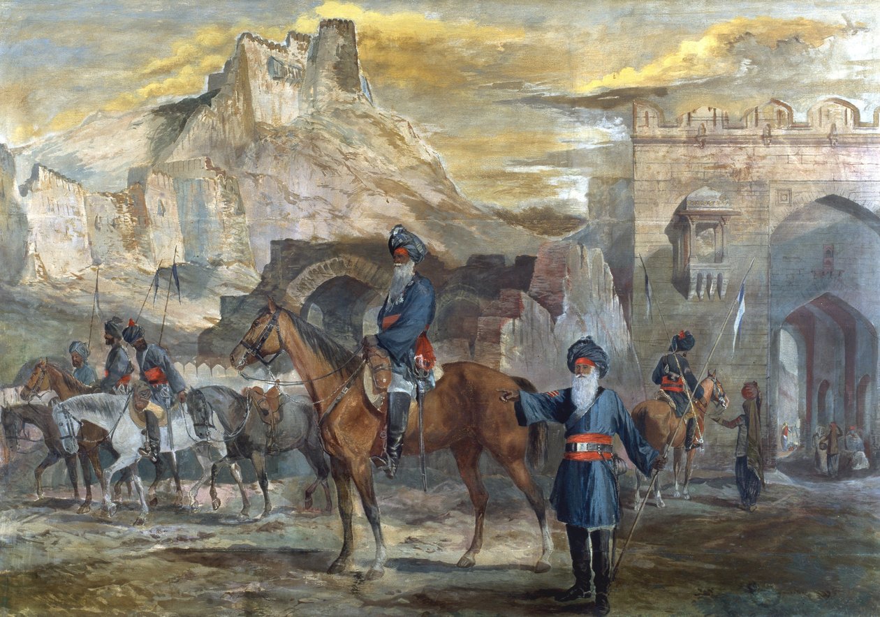 Sowars, 19. Bengal Lancers -rykmentti Afganistanissa, n. 1880 tekijältä English School