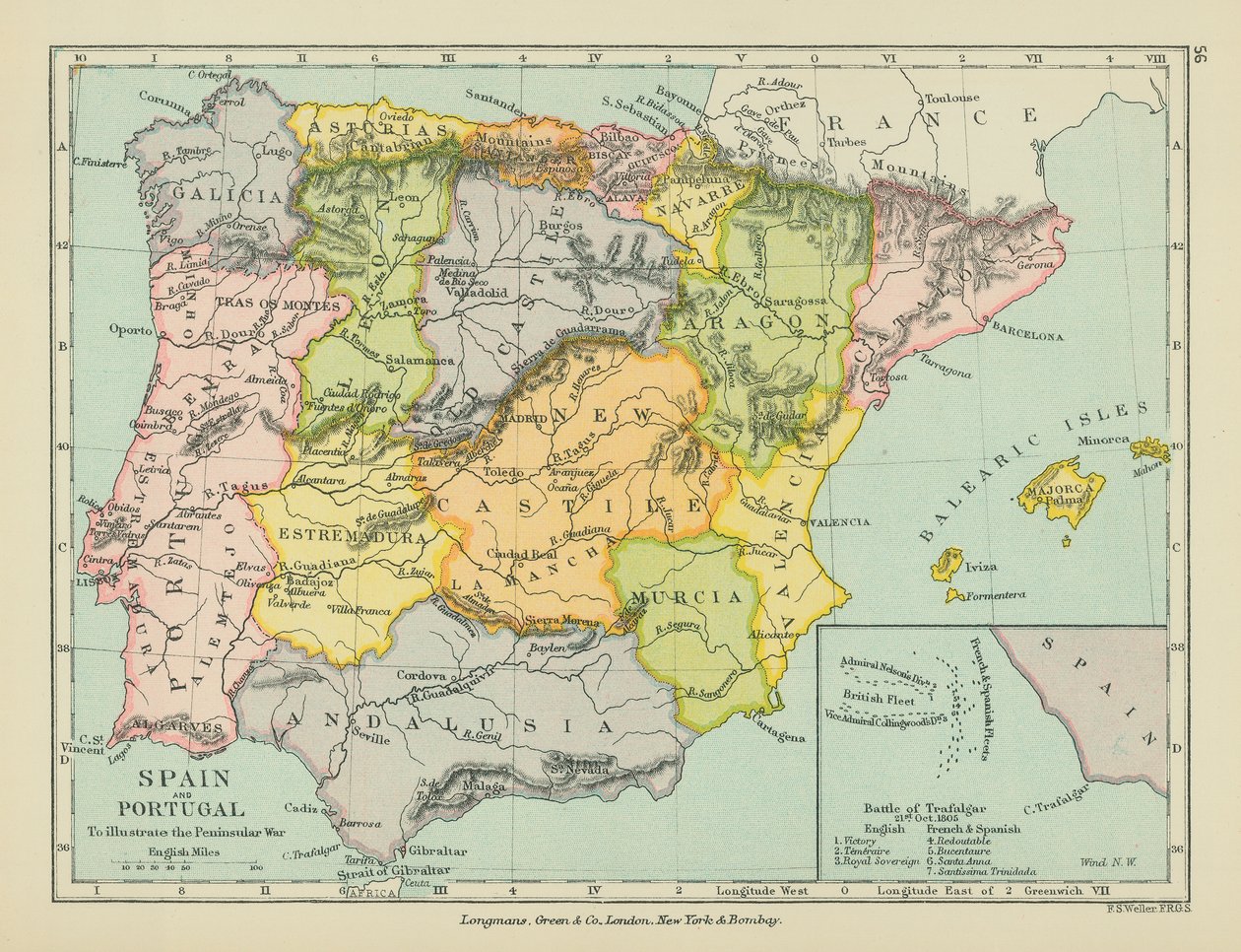 Espanja ja Portugali (värilliset litografiat) tekijältä English School