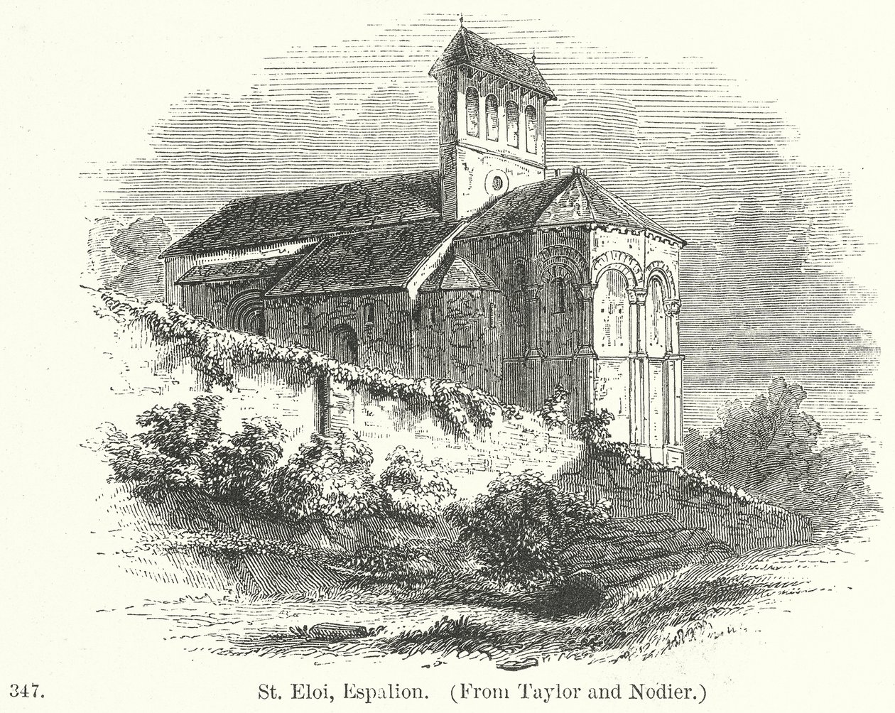 St Eloi, Espalion (engraving) tekijältä English School