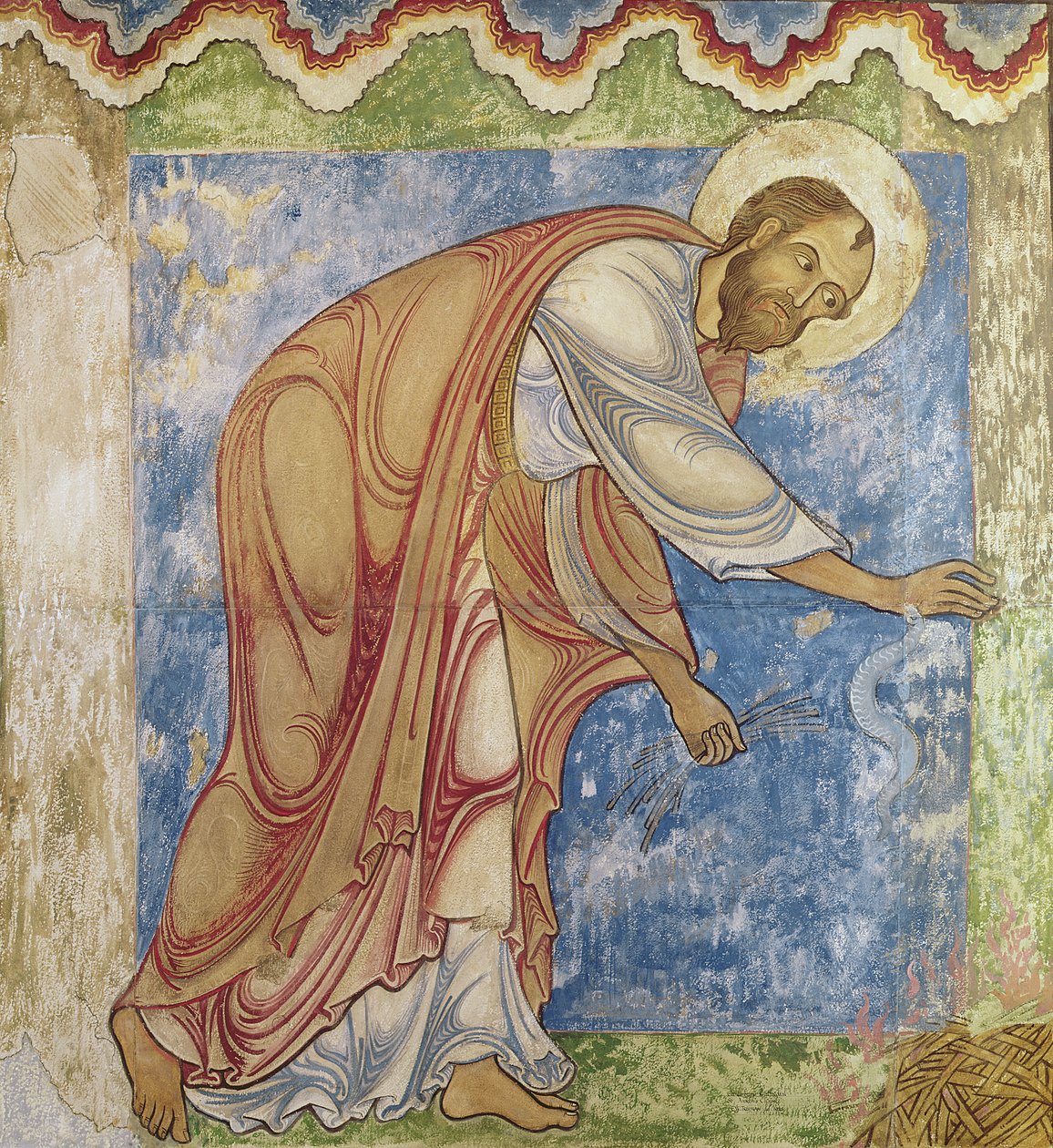 St. Paul and the Kyy, Pyhän Anselmin kappelissa, n. 1180 (seinämaalaus) tekijältä English School