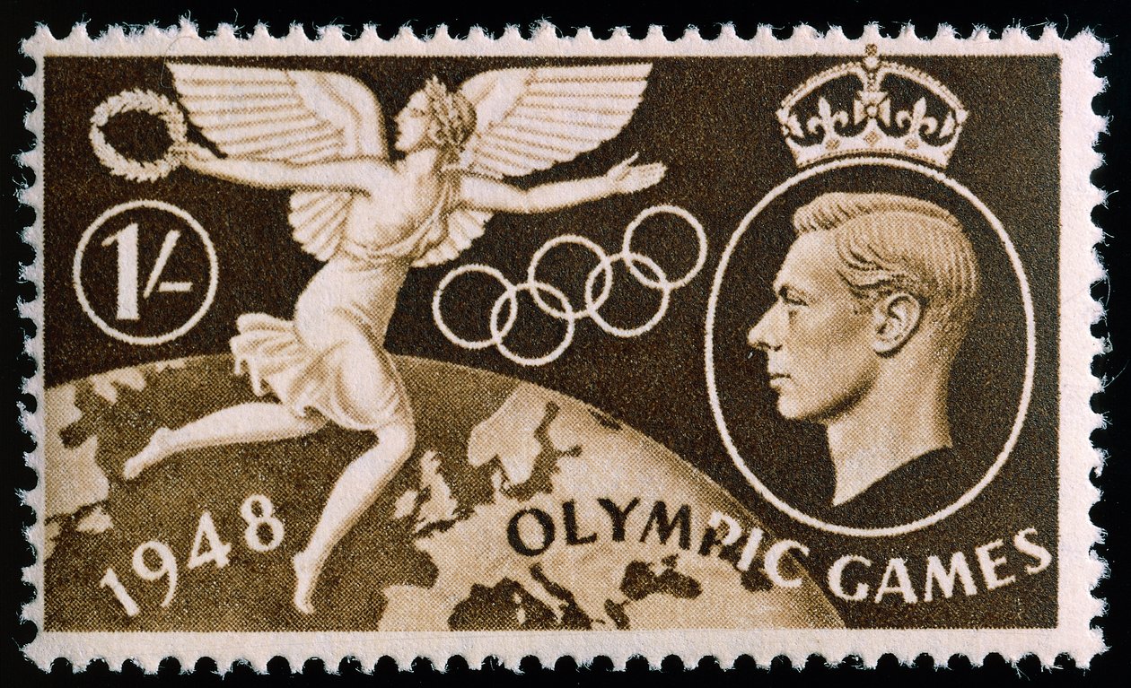 Postimerkki Lontoon vuoden 1948 olympialaisten kunniaksi tekijältä English School