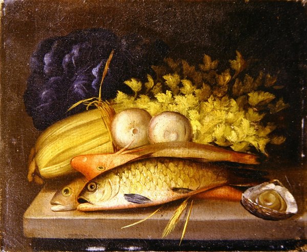 Kalan asetelma, n. 1840 (öljy kankaalle) tekijältä English School
