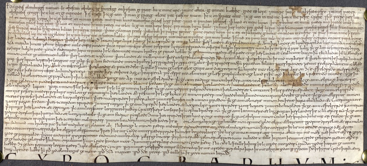 Stowe Charter 37, Ætheling Æthelstanin testamentti tekijältä English School
