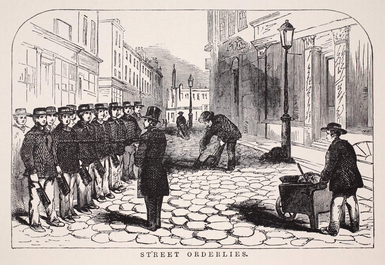 Street Orderlies, kuvitus London Laborista ja London Poorista Henry Mayhew, pubi. 1862 tekijältä English School