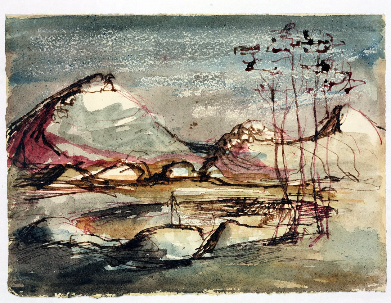 Study for a Landscape, 1957 (muste ja wc paperilla) tekijältä English School