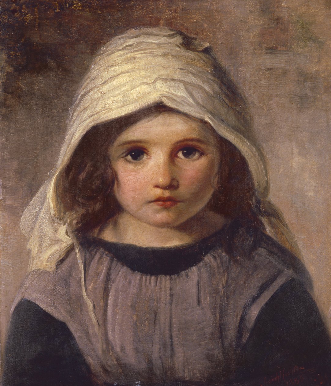 Tutkimus tytöstä konepellissä, 1890 tekijältä English School