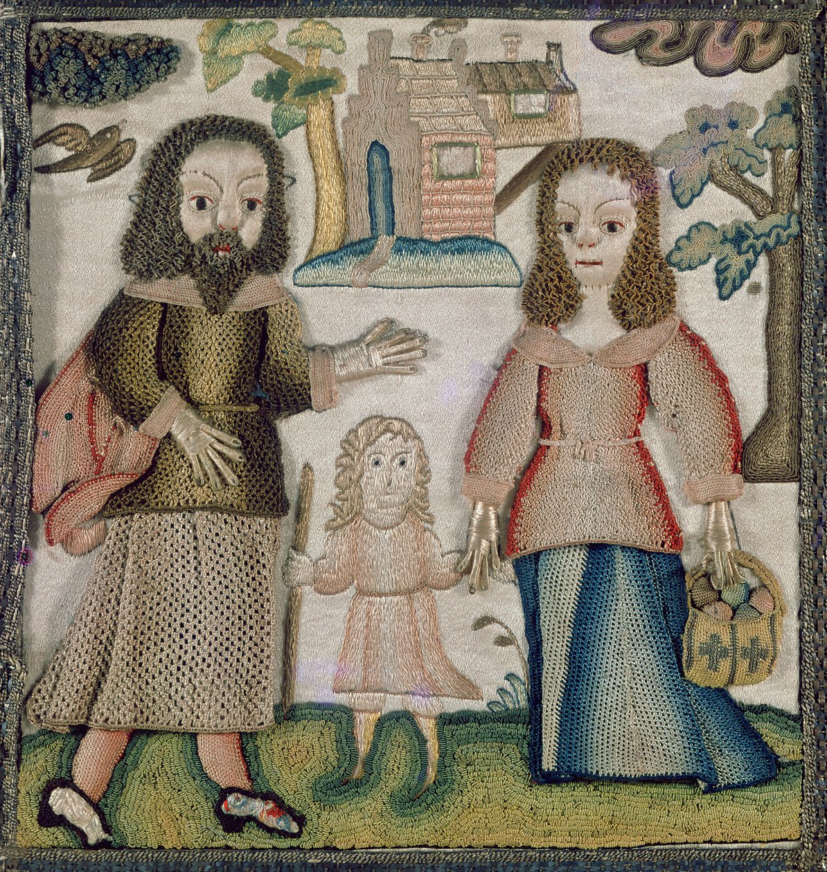 Stumpwork-arkku, englanti, n. 1660 tekijältä English School