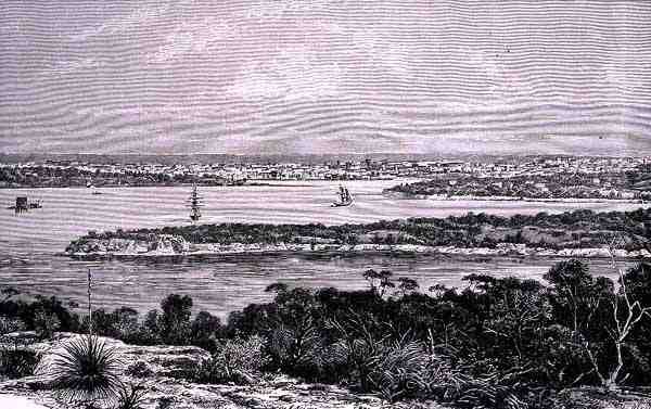 Sydney Harbour, New South Wales, Australia, "Australian Pictures", pub. The Religious Tract Societyn toimesta tekijältä English School
