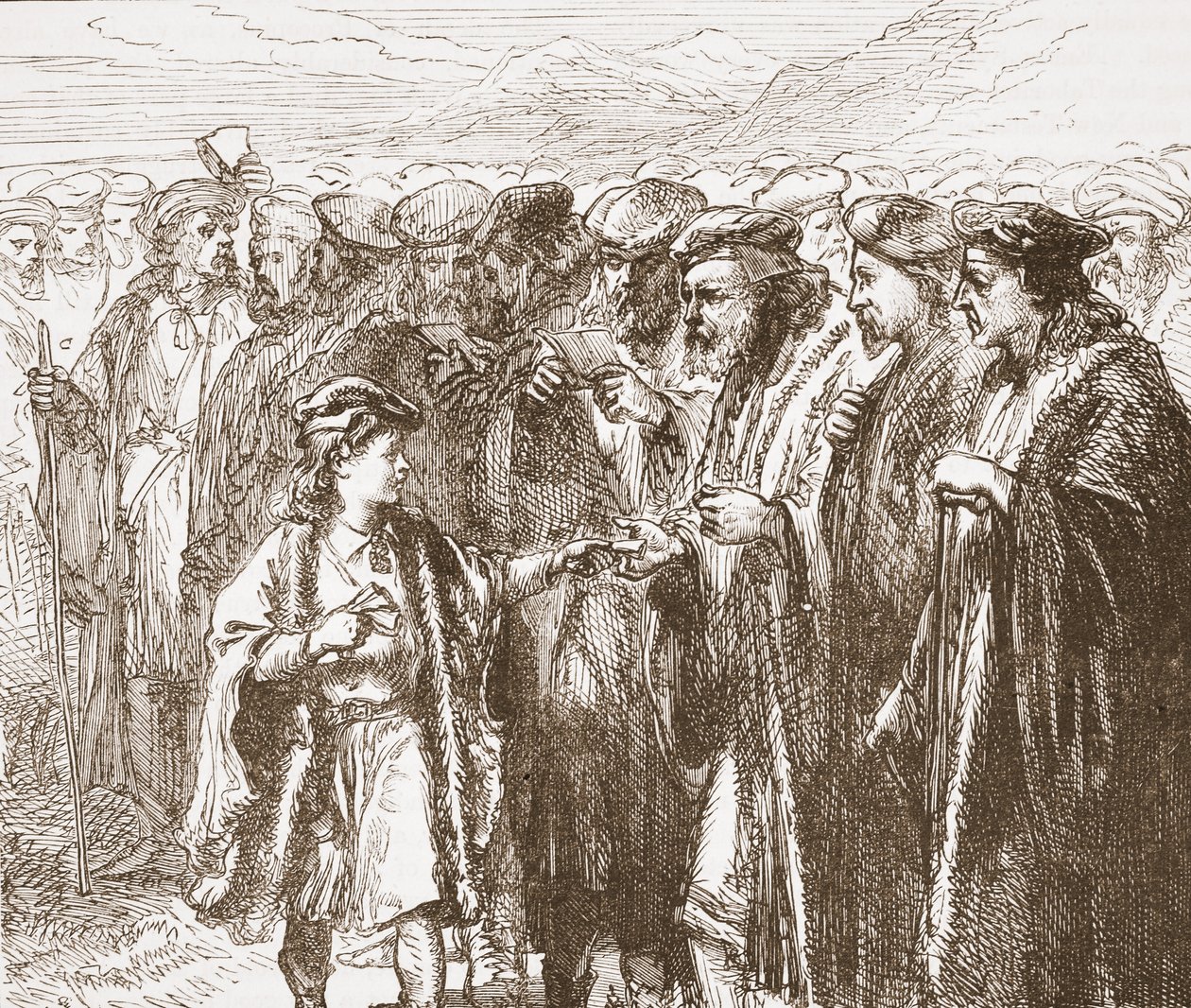Taborites valitsemassa pastoria, kuvitus James Aitken Wylien (1808-1890) Protestantismin historiasta, pub. 1878 tekijältä English School