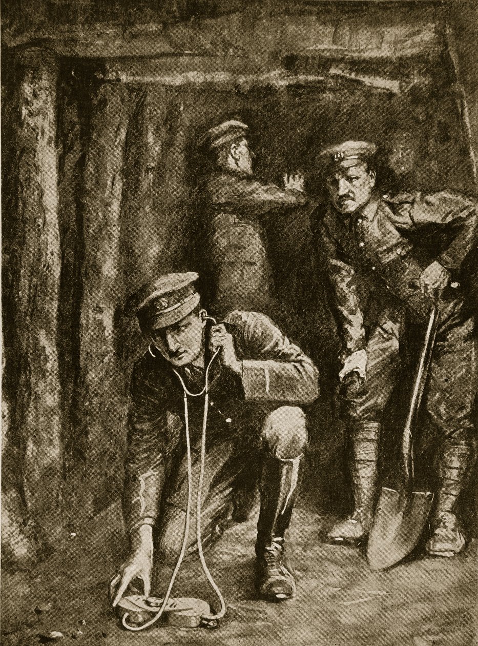 Jännittynyt hetki kaivantokaivostoiminnassa, 1914-1919 tekijältä English School