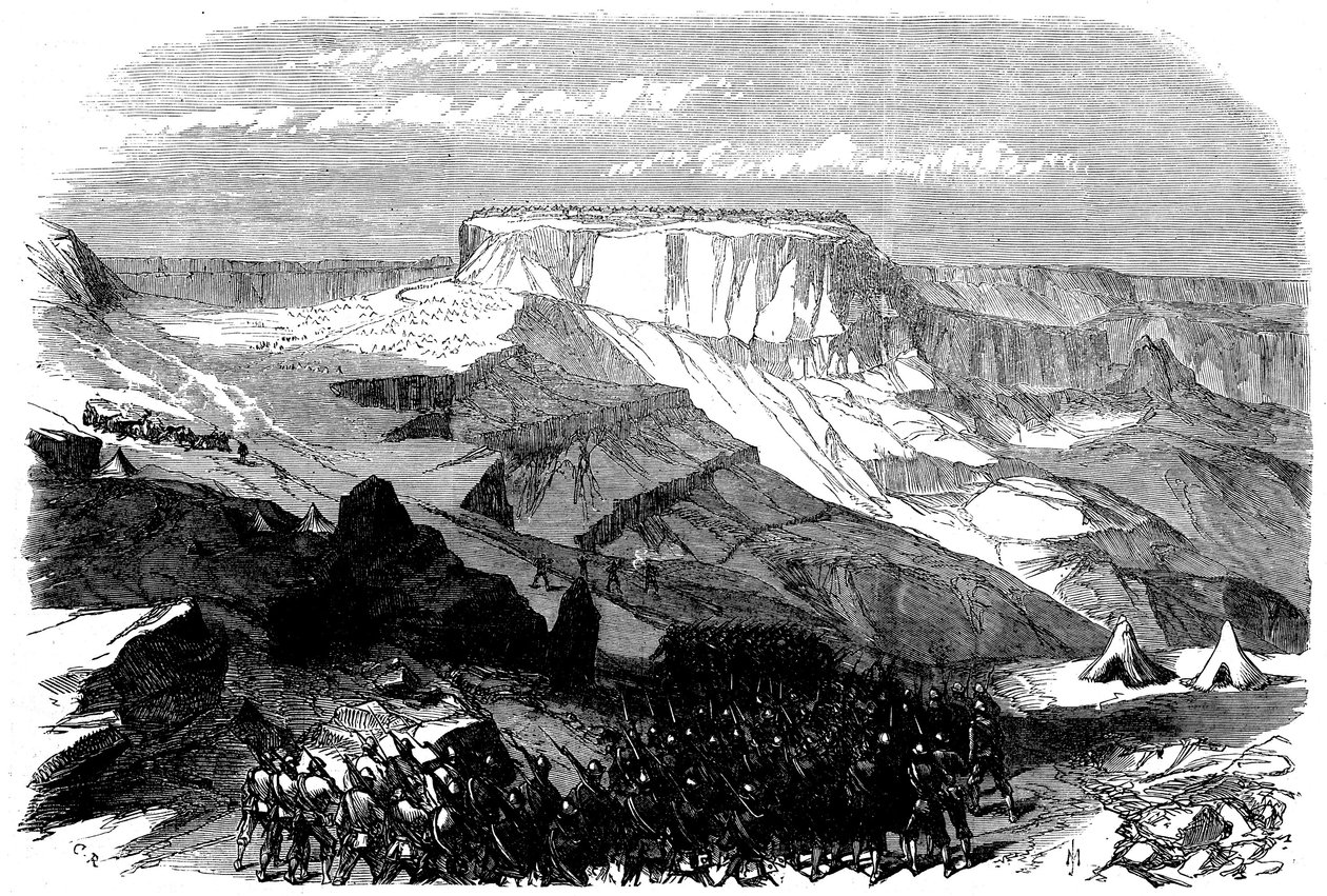 33. jalka etenee Magdalassa, brittiläisestä retkikunnasta Abessiniaan, 1868 tekijältä English School
