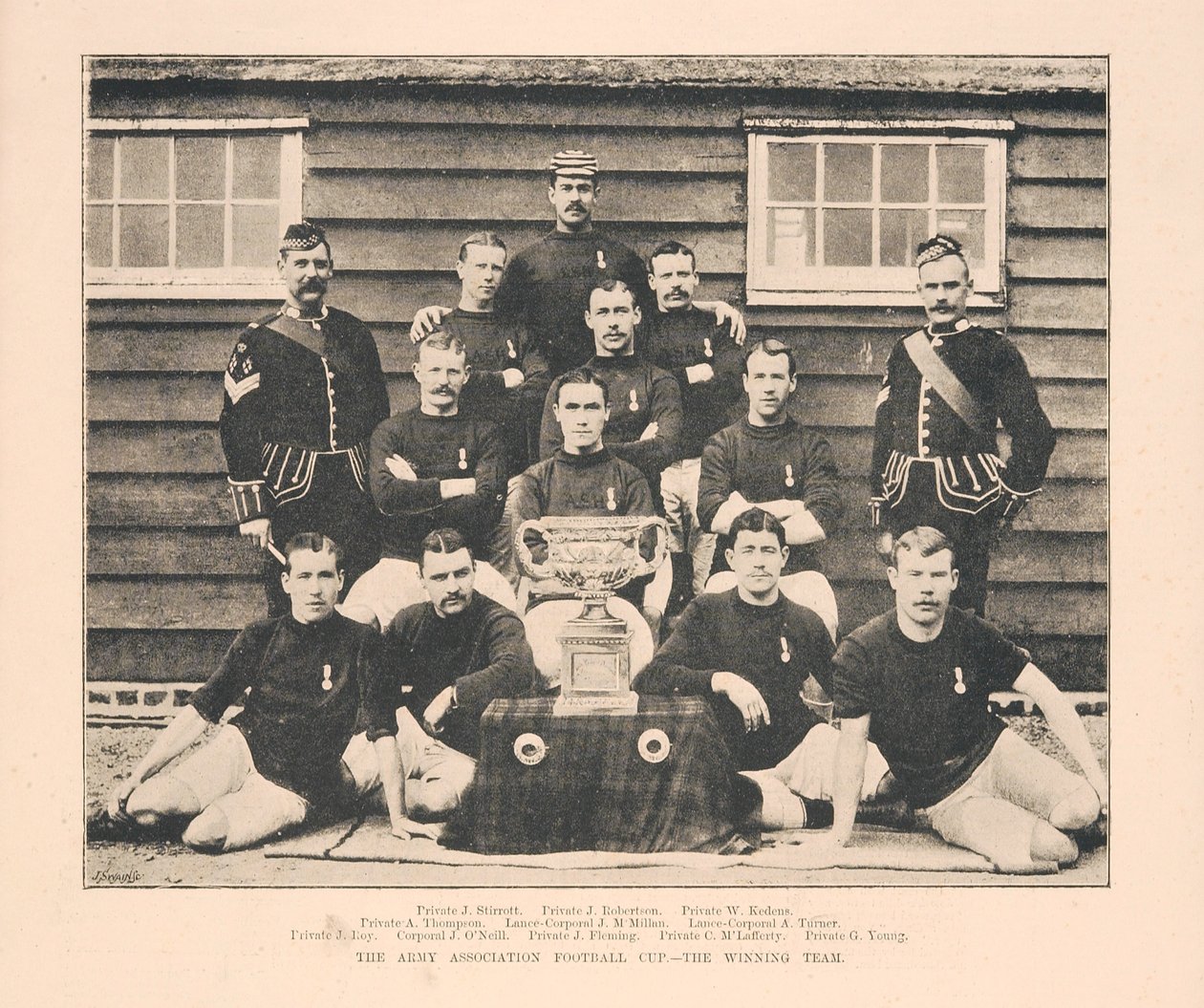 Army Association Football Cup - Voittajajoukkue, The Illustrated Sporting and Dramatic News, 18. toukokuuta 1889 tekijältä English School