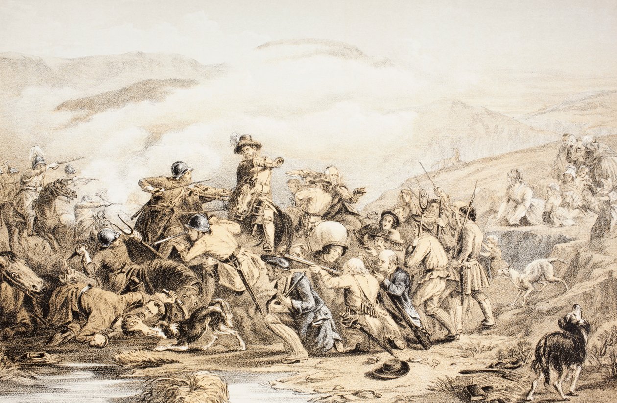 Drumclogin taistelu, 1. kesäkuuta 1679, John Howien (1735-1793) teoksesta The Scots Worthies mukaan Howie
