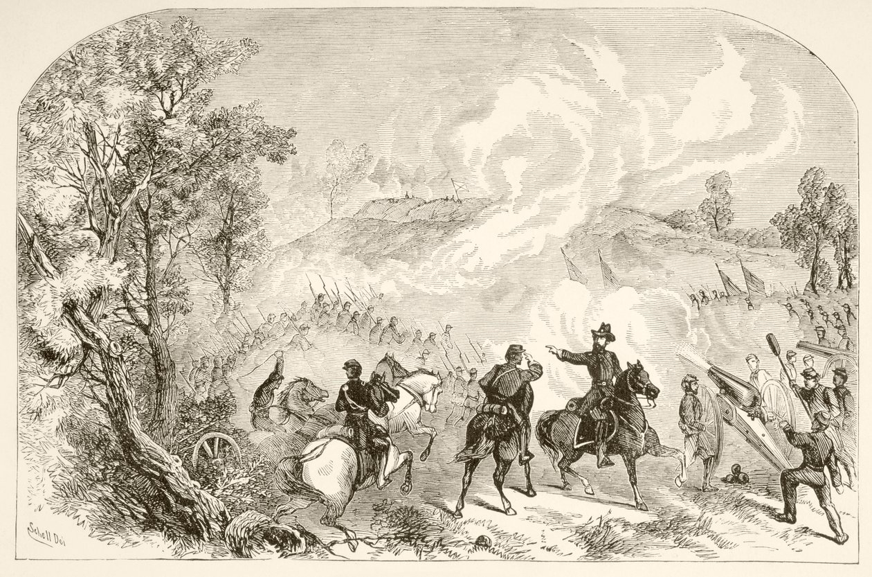 Gettysburgin taistelu (litho) tekijältä English School