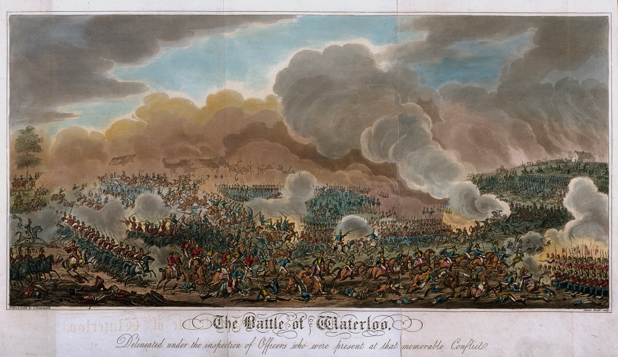Waterloon taistelu, 1815, 1817 (akvatinta) tekijältä English School