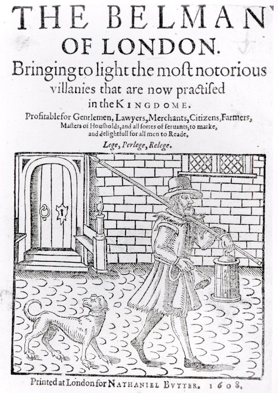 The Bellman of London, kirjoittanut Thomas Dekker (n. 1570-n. 1641) otsikkosivu, painanut Nathaniel Butter, 1608 tekijältä English School