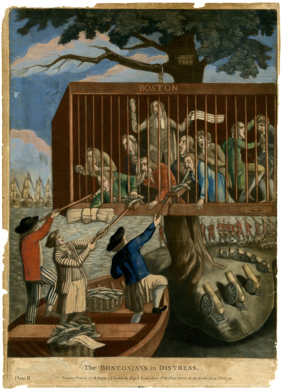Bostonilaiset hädässä, 1774 tekijältä English School