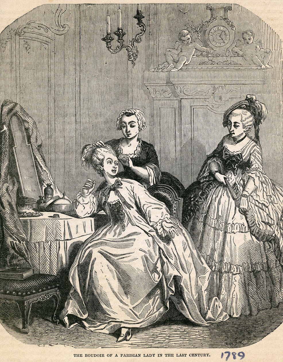 Pariisilaisen naisen buduaari viime vuosisadalla, 1789 tekijältä English School