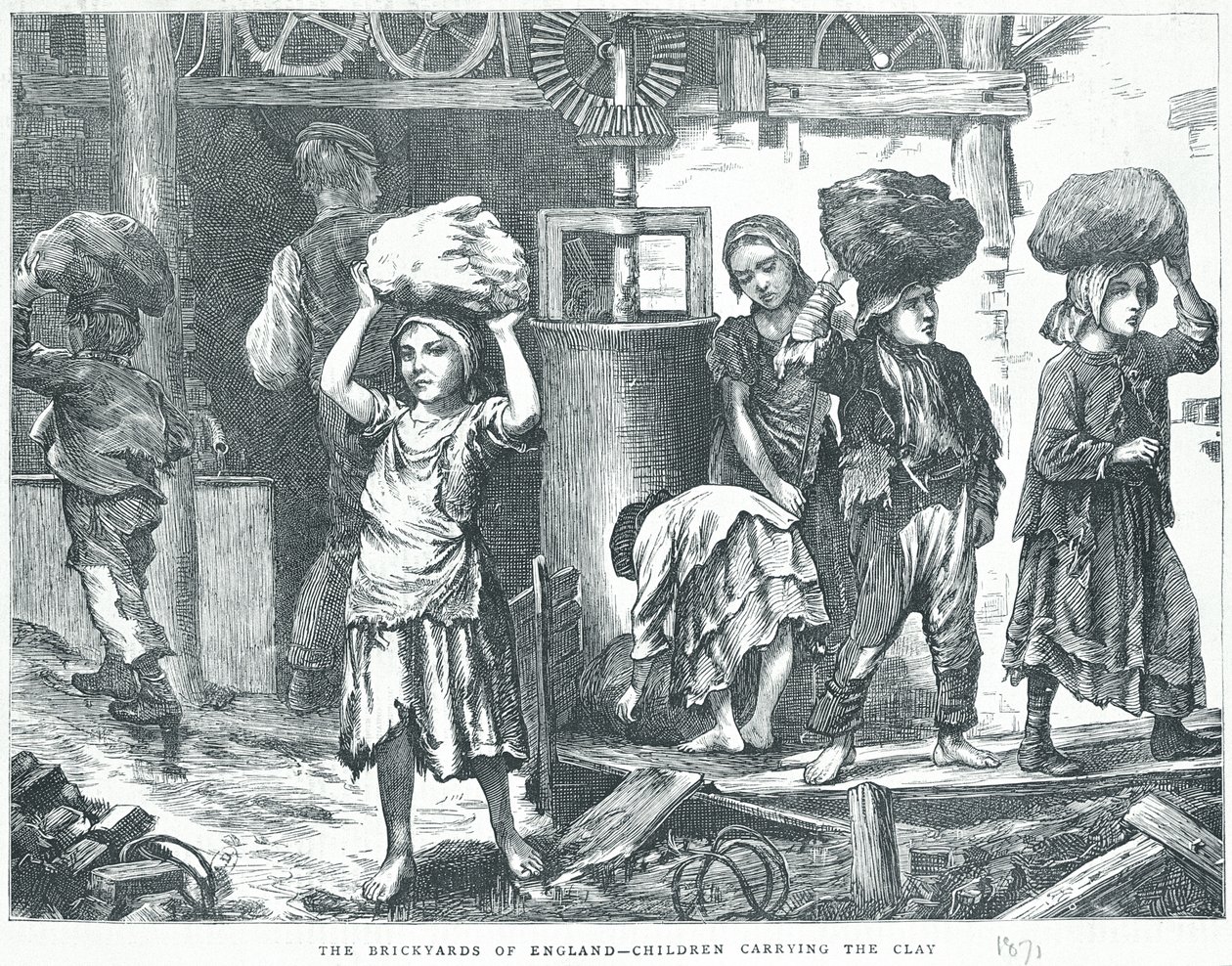 The Brickyards of England, Lapset kantavat savea, 1871 tekijältä English School