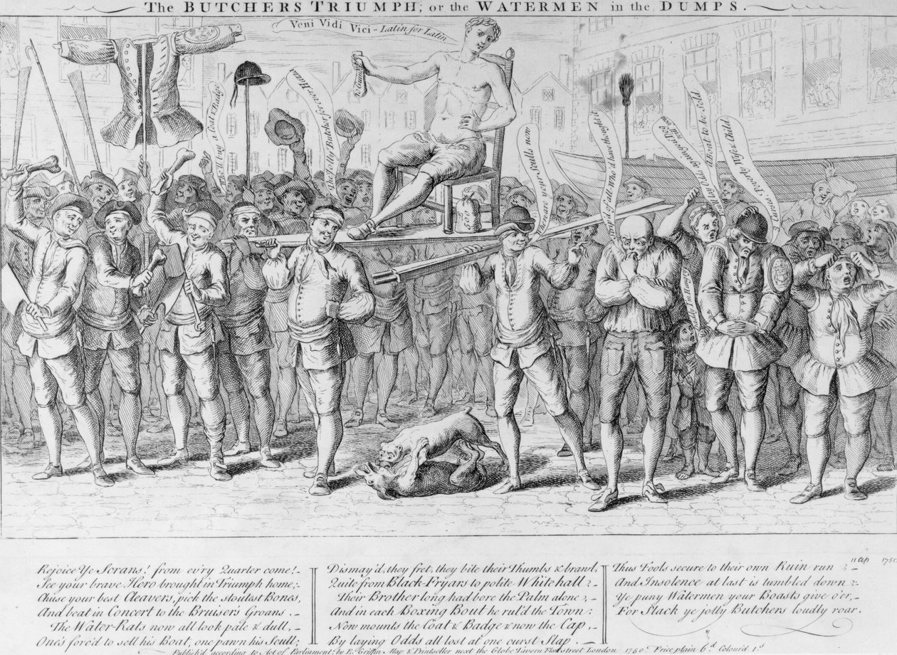 The Butchers Triumph eli Waterman in the Dumps, 1750 tekijältä English School