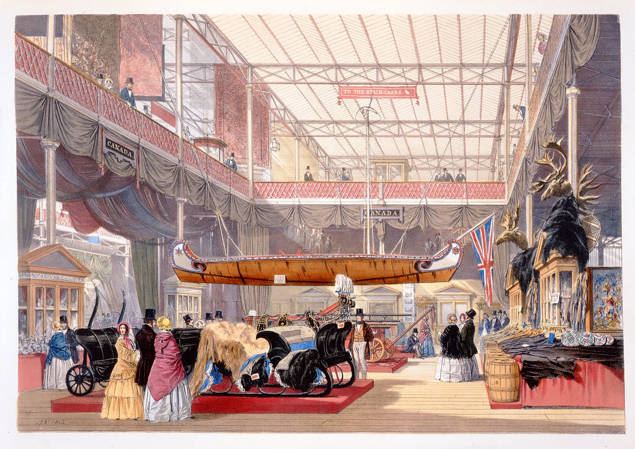 The Canadian Hall from Dickinsons Comprehensive Pictures of the Great Exhibition of the Great Exhibition of 1851..., julkaisija Dickinson Brothers, 1854 tekijältä English School