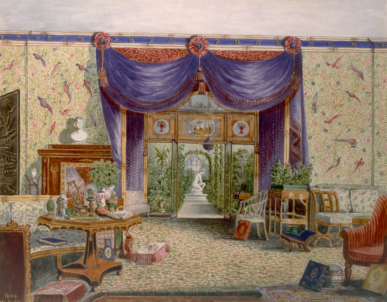 Kiinalainen huone Middleton Parkissa, Oxfordshire, 1840. tekijältä English School