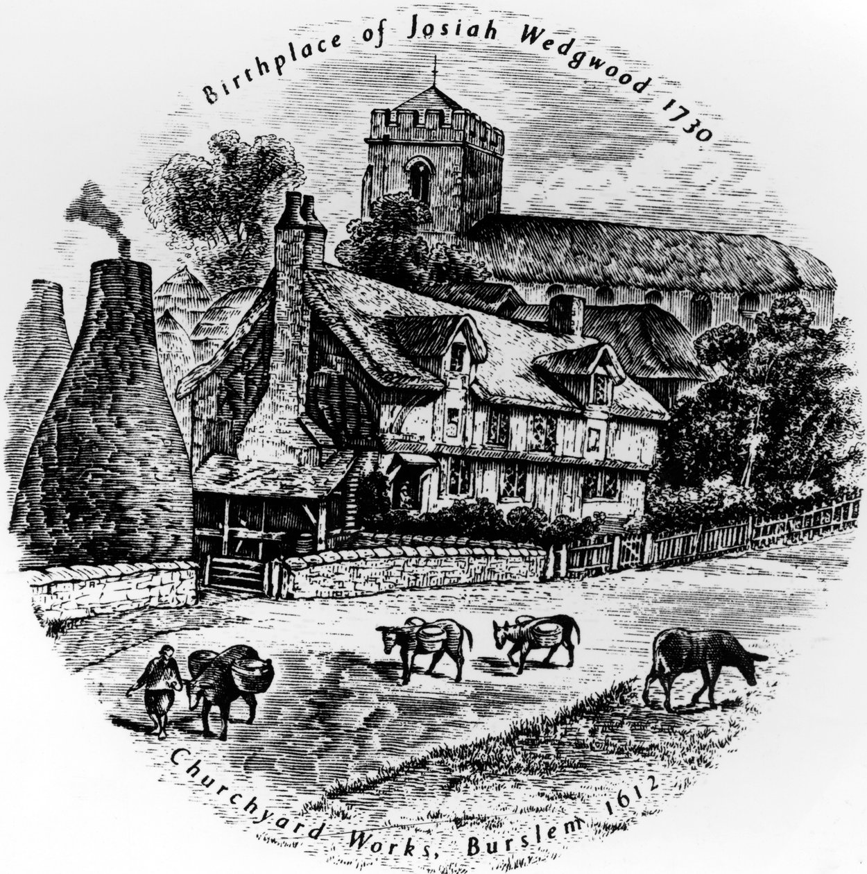 Kirkkopiha toimii ja St. Johns Church, Burslem, 18th Century tekijältä English School