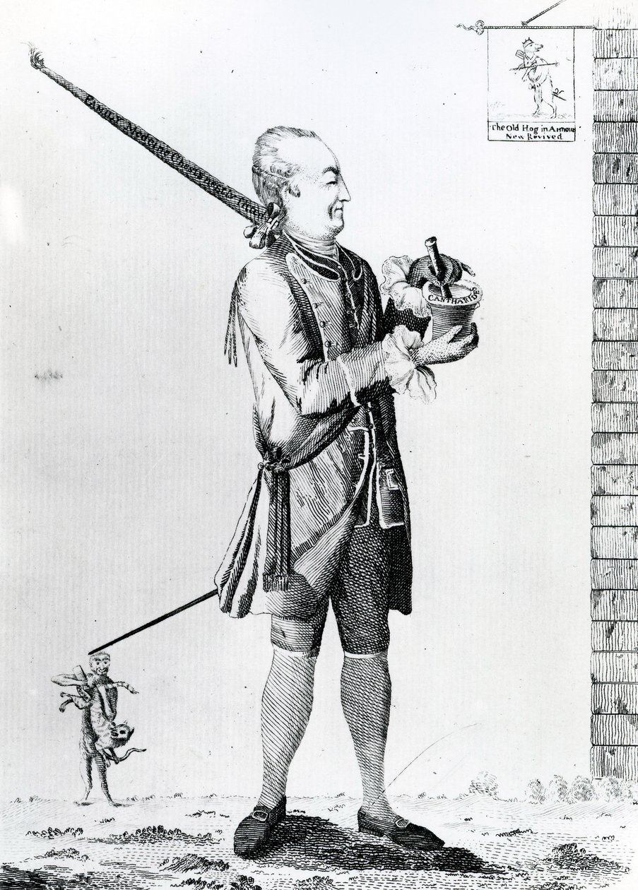 The Chymical Macaroni, julkaisija G. Terry, 1772 (mezzotint) tekijältä English School