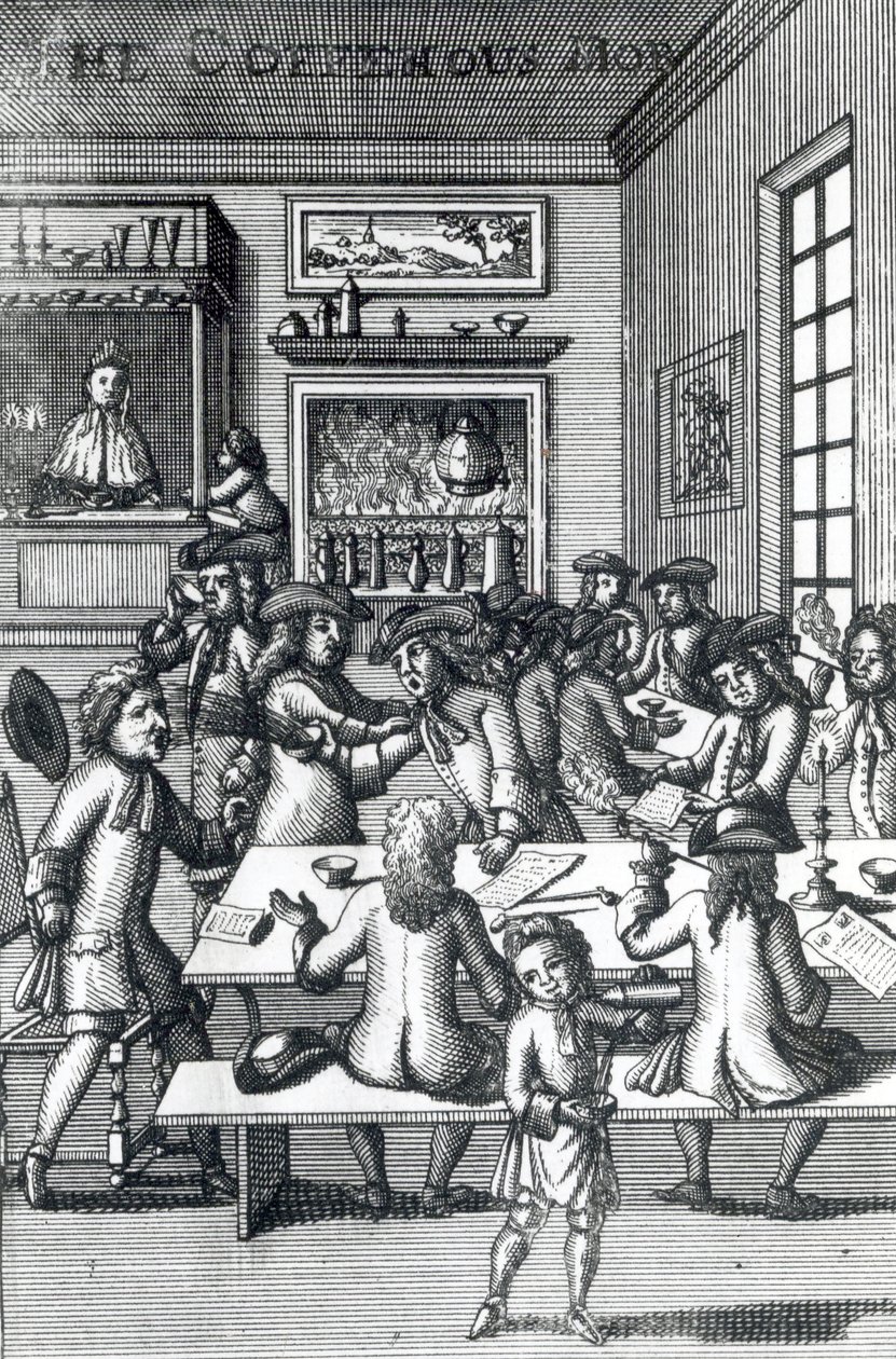 The Coffeehouse Mob, Edward Ward, otettu Vulgus Britannicuksesta, 1710 tekijältä English School