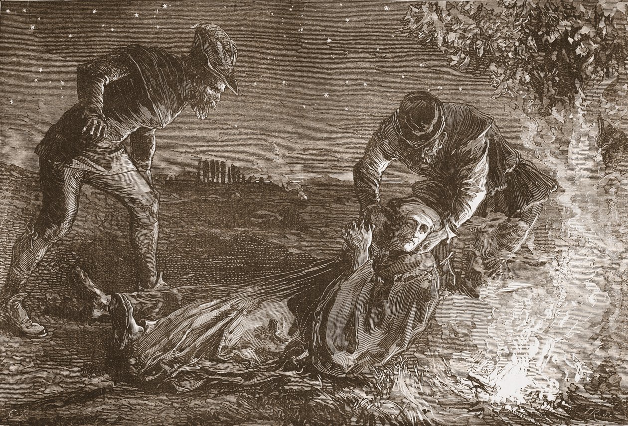 Zwinglen kuolema, kuvitus James Aitken Wylien (1808-1890) teoksesta "Protestantismin historia", pub. 1878 (kaiverrus) tekijältä English School