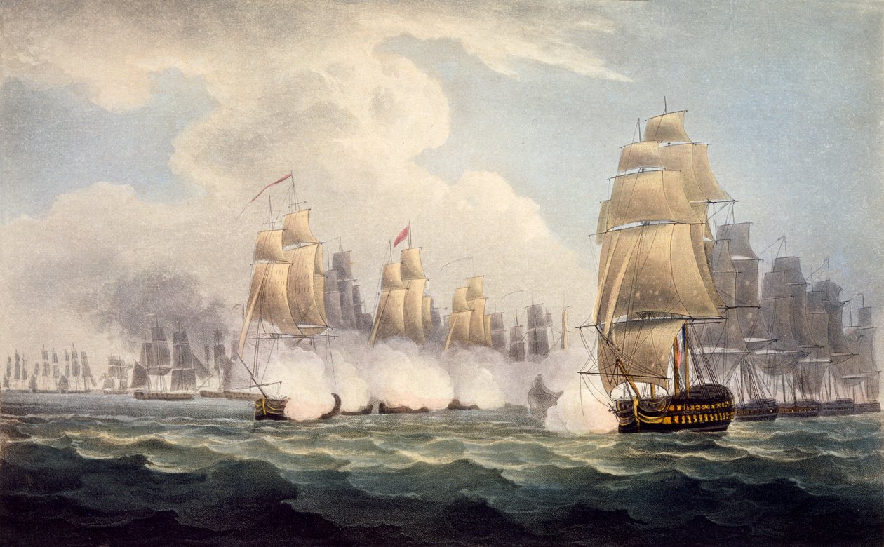Commodore Dances Squadronin Ranskalaisten tappio Linoisin johdolla, 15. helmikuuta 1804, teoksesta The Naval Chronology of Great Britain, kirjoittanut J. Ralfe tekijältä English School