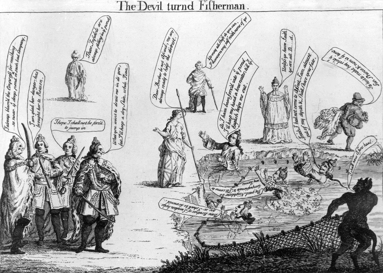 Paholainen kääntyi kalastajaksi, n. 1757 tekijältä English School