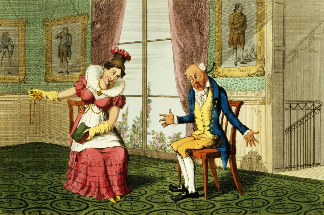 Expostulation, pub. kirjoittanut G. Humphrey, 1821 (värillinen etsaus) tekijältä English School