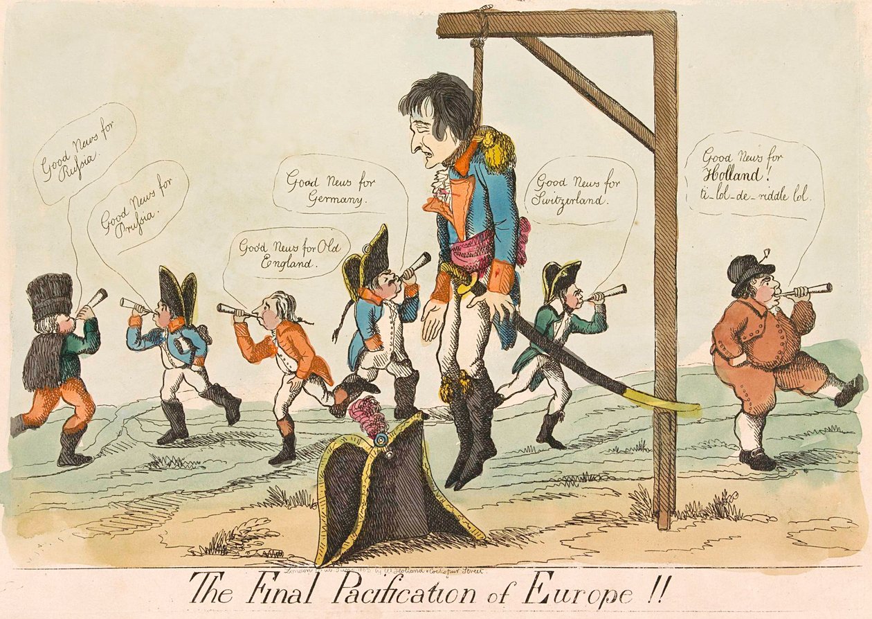 The Final Pacification of Europe!!, pub. 1803 käsinvärjätty kaiverrus. tekijältä English School
