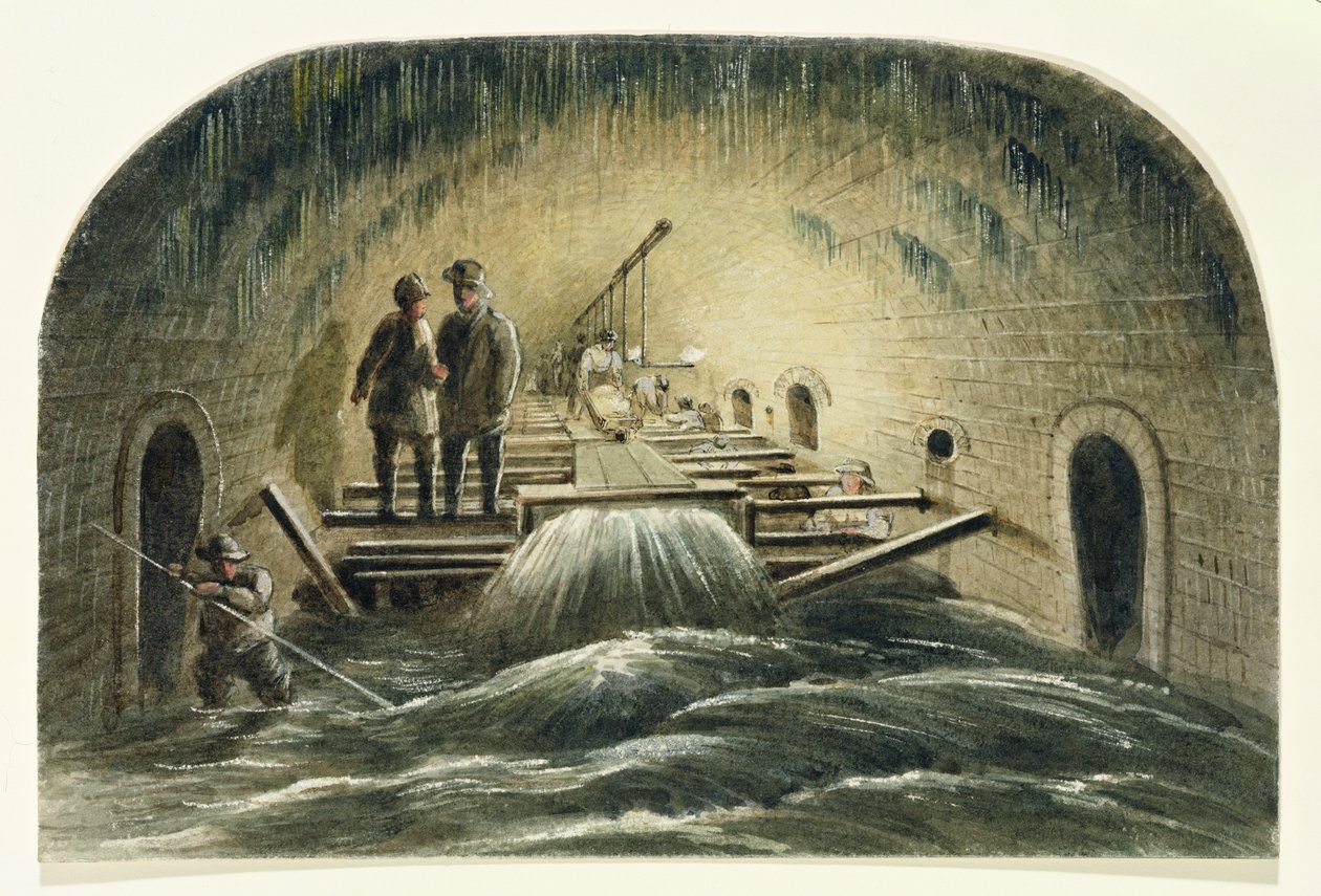 The Fleet Sewer, n. 1840 (wc paperilla) tekijältä English School