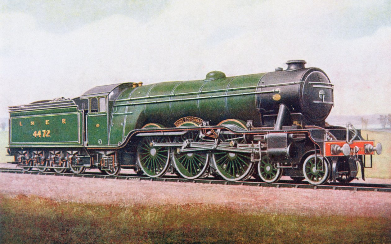 The Flying Scotsman of the London and North Eastern Railway, kuvitus G. Gibbard Jacksonin teoksesta The Book of the Locomotive, julkaistu 1924 tekijältä English School